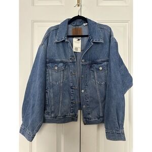 Levis Premium Trucker Jacket Mens XL Blue Denim Tencel Lyocell WaterLess 98 MSRP